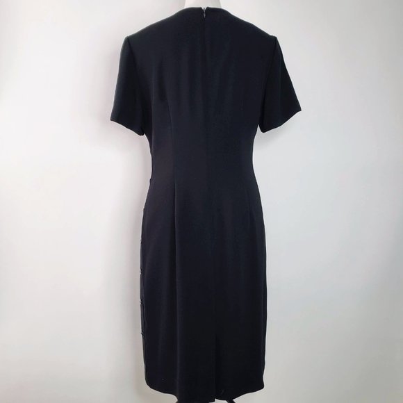 Talbots Women’s Black Button Side Short Sleeve Midi Dress 8 - Picture 7 of 10